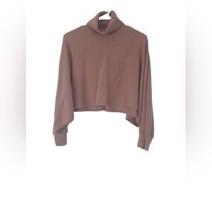 Woman's Fashion Nova Dusty Pink cropped balloon sleeve jumper sweater size M